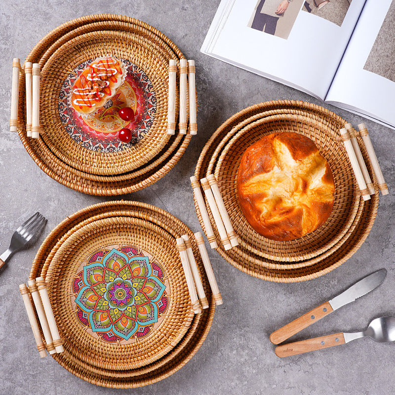 Eco-Friendly Vietnamese Rattan Serving Tray - Natural Dining Artistry