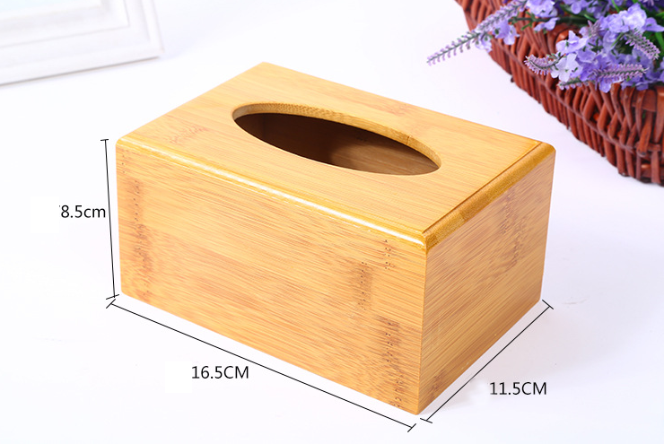 Natural Bamboo Tissue Box - Elegant Rectangle Holder for Home, Office, and Hotel