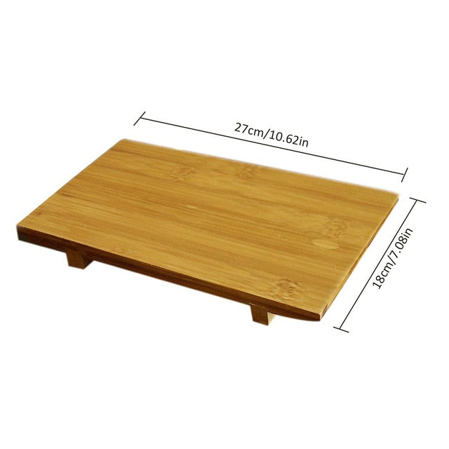 Premium Bamboo SuPlate - Rectangular Japanese Geta Platform for Sashimi, Maki & Korean Cuisine Serving