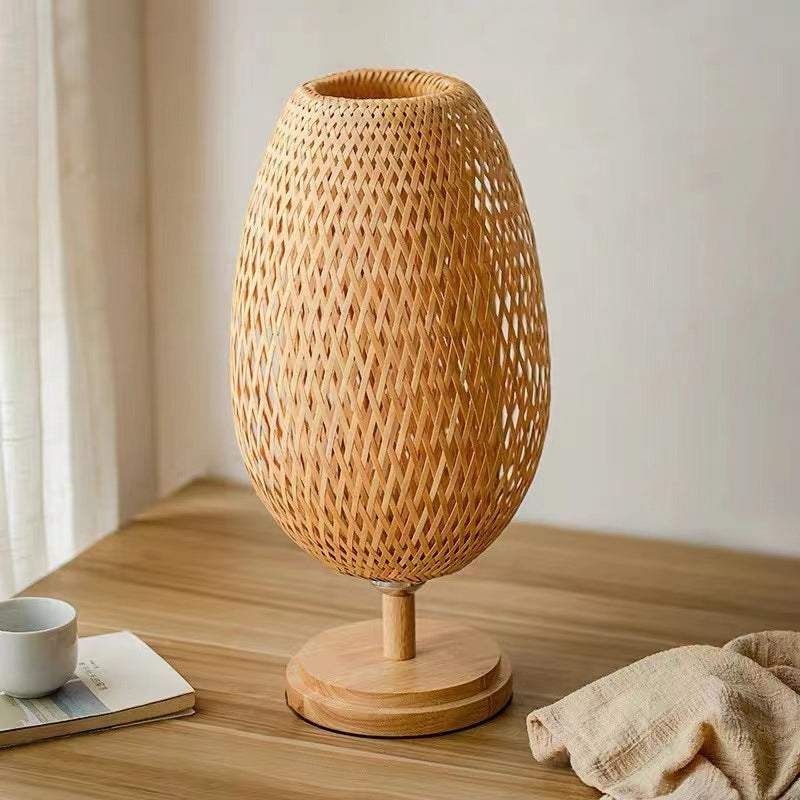 Vietnamese Artisan Zen Bamboo Desk Lamp: Handcrafted Illumination