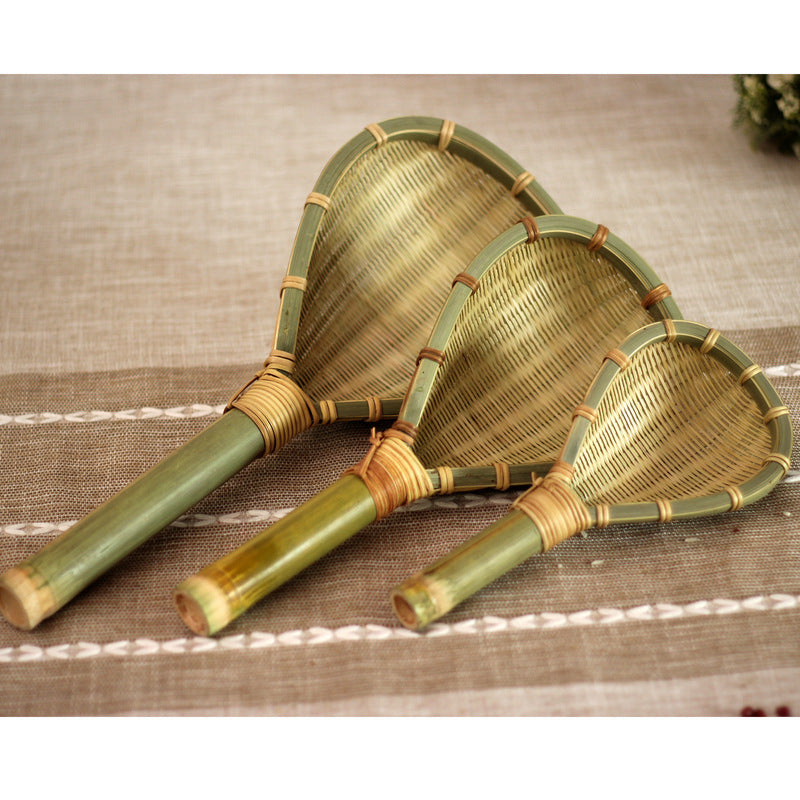 Bamboo Woven Noodle Scoop - Multi-Purpose Hot Pot Strainer Skimmer Kitchen Filter Utensil