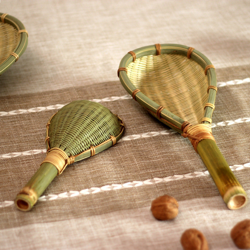Bamboo Woven Noodle Scoop - Multi-Purpose Hot Pot Strainer Skimmer Kitchen Filter Utensil