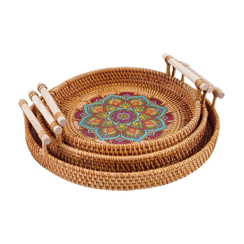 Eco-Friendly Vietnamese Rattan Serving Tray - Natural Dining Artistry