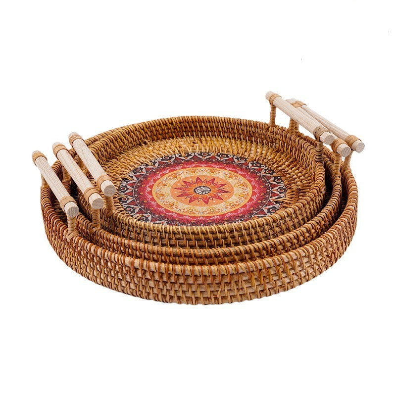 Eco-Friendly Vietnamese Rattan Serving Tray - Natural Dining Artistry