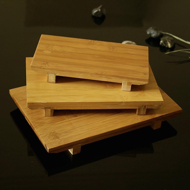 Premium Bamboo SuPlate - Rectangular Japanese Geta Platform for Sashimi, Maki & Korean Cuisine Serving