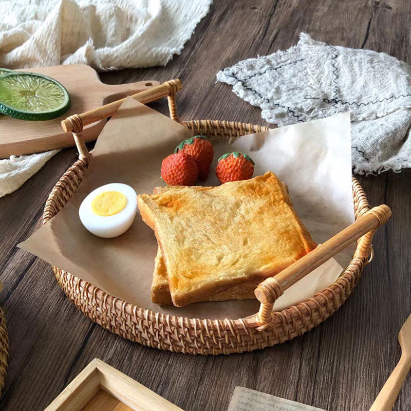 Eco-Friendly Vietnamese Rattan Serving Tray - Natural Dining Artistry