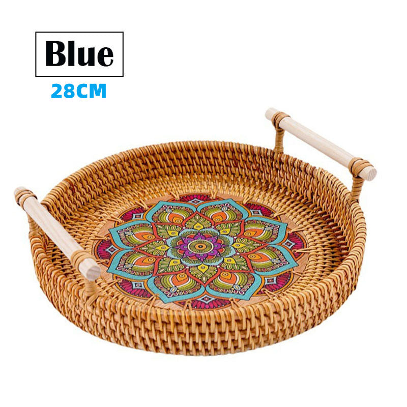 Eco-Friendly Vietnamese Rattan Serving Tray - Natural Dining Artistry