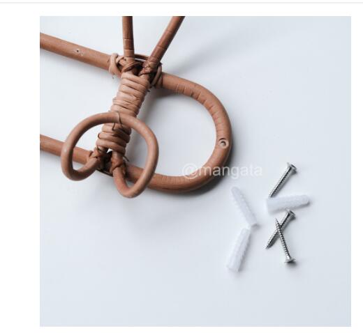 Kids Room Decor Rattan Wall Hooks - Children's Garment Organizer & Clothes Hanger Rack