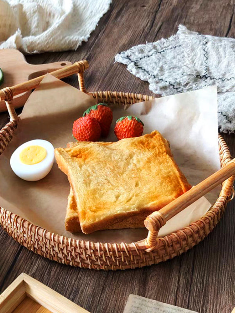 Eco-Friendly Vietnamese Rattan Serving Tray - Natural Dining Artistry