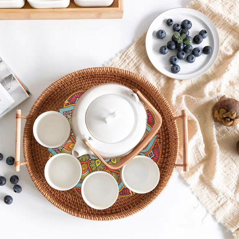 Eco-Friendly Vietnamese Rattan Serving Tray - Natural Dining Artistry