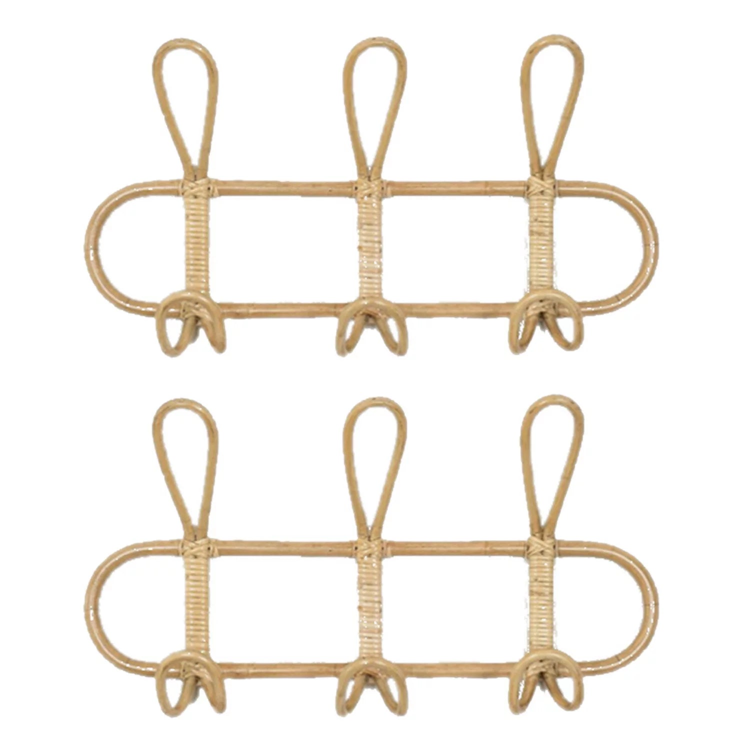 Kids Room Decor Rattan Wall Hooks - Children's Garment Organizer & Clothes Hanger Rack
