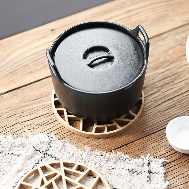 Bamboo Wood Honeycomb Pot Pad - Multi-Functional Thermal Insulation Teapot Cushion