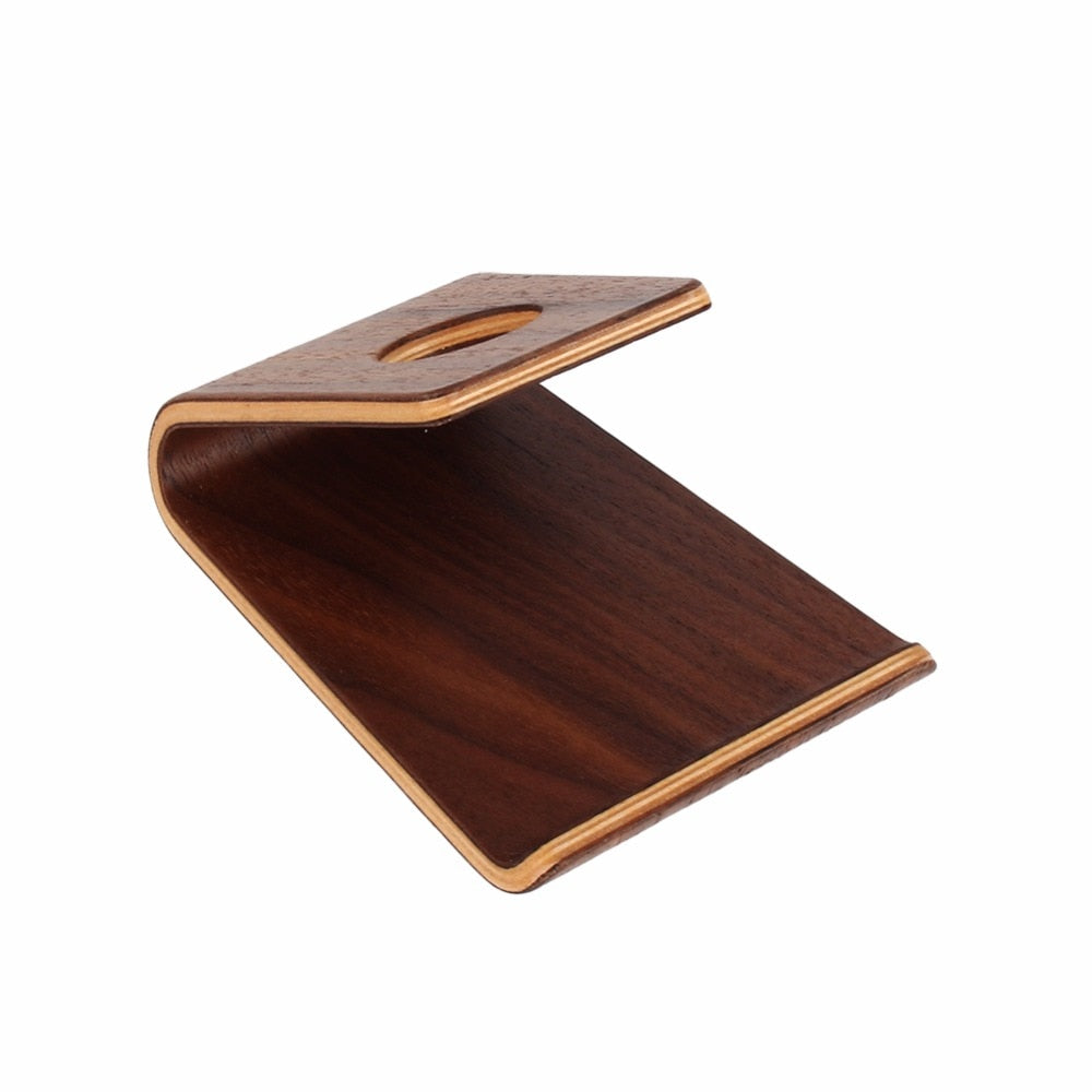 Universal Bamboo Mobile Phone Stand - Lightweight Slim Smartphone Holder for iPhone & Android