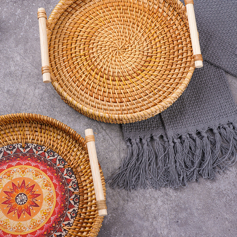 Eco-Friendly Vietnamese Rattan Serving Tray - Natural Dining Artistry