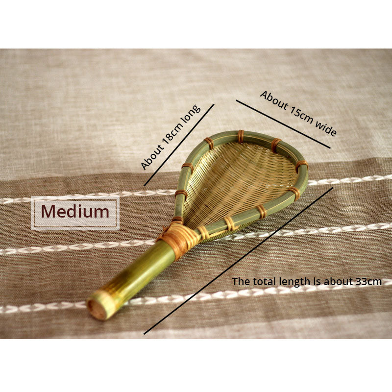 Bamboo Woven Noodle Scoop - Multi-Purpose Hot Pot Strainer Skimmer Kitchen Filter Utensil
