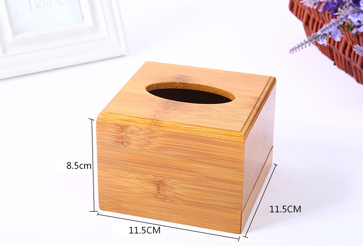 Natural Bamboo Tissue Box - Elegant Rectangle Holder for Home, Office, and Hotel