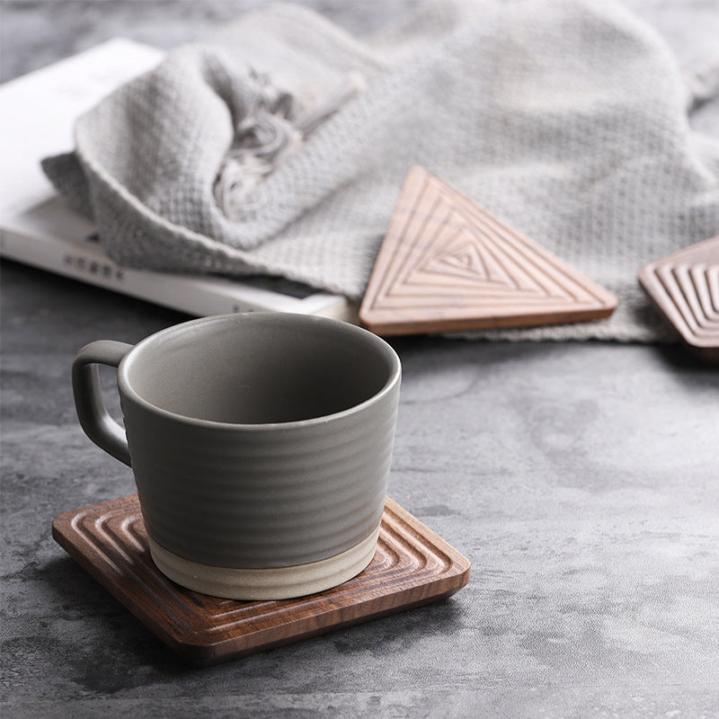 Black Walnut Solid Wood Tea Coaster Insulation Pad Coffee Coaster Water Cup Cup Holder Heat-Proof Pad Tea Art Accessories
