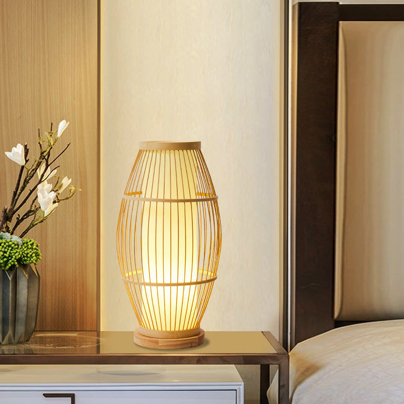 Vietnamese Artisan Zen Bamboo Desk Lamp: Handcrafted Illumination