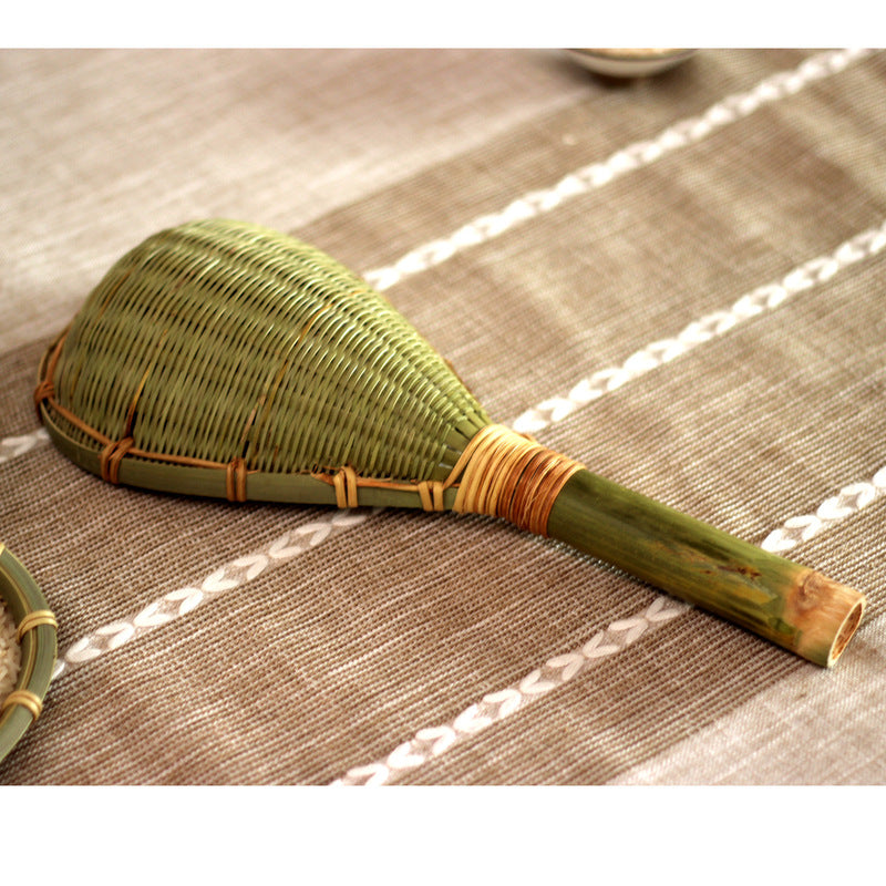 Bamboo Woven Noodle Scoop - Multi-Purpose Hot Pot Strainer Skimmer Kitchen Filter Utensil