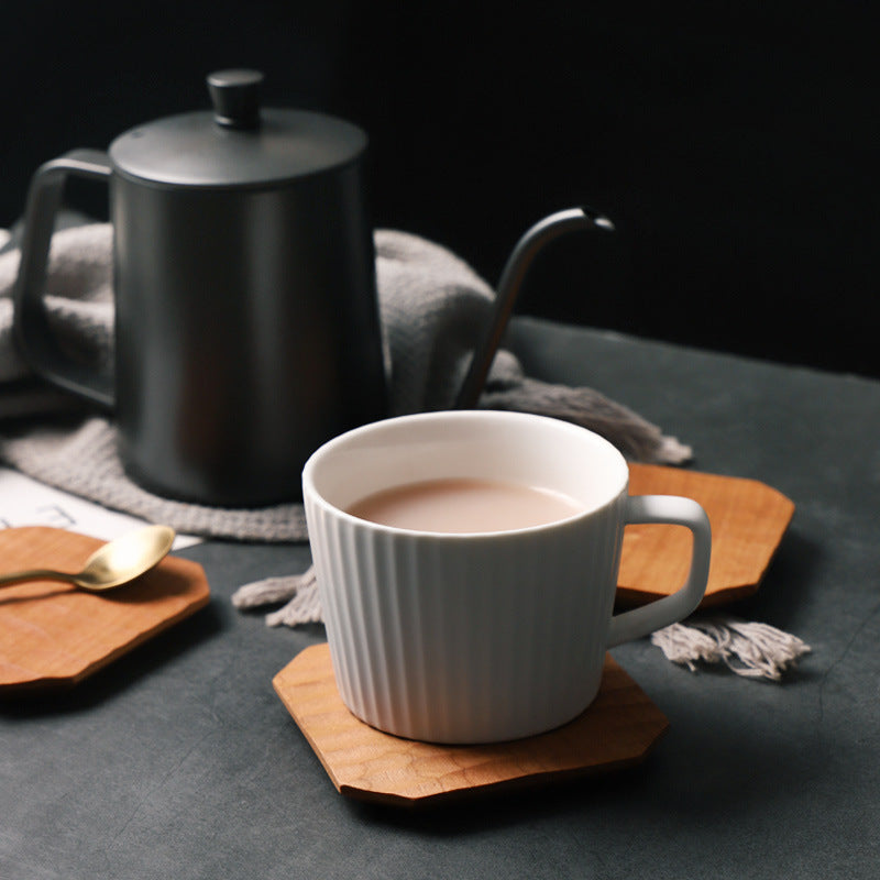 Cherry Wood Artisan Kung fu Tea Coaster: Hand-Carved Wooden Saucer for Tea Enthusiasts