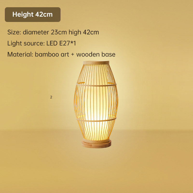 Vietnamese Artisan Zen Bamboo Desk Lamp: Handcrafted Illumination