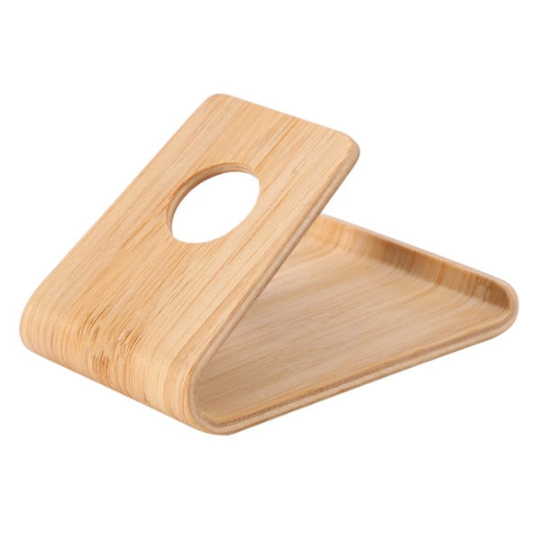 Universal Bamboo Mobile Phone Stand - Lightweight Slim Smartphone Holder for iPhone & Android