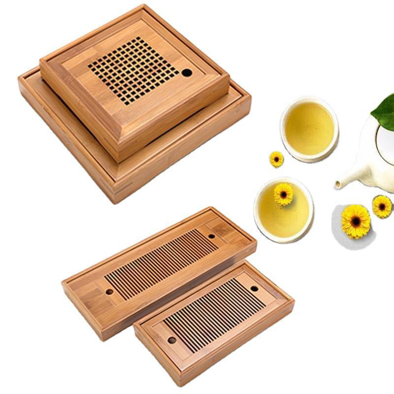 Portable Bamboo Tea Tray - Minimalist Serving Tray for Tea Ceremony & Travel