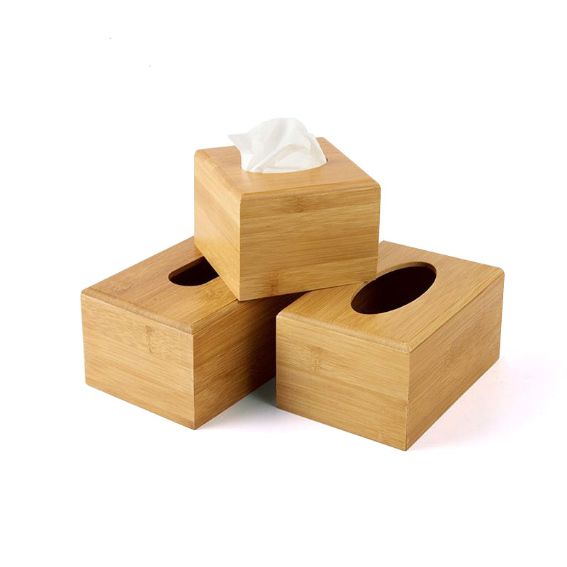 Natural Bamboo Tissue Box - Elegant Rectangle Holder for Home, Office, and Hotel