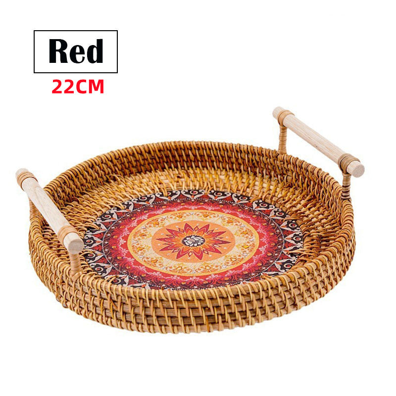 Eco-Friendly Vietnamese Rattan Serving Tray - Natural Dining Artistry