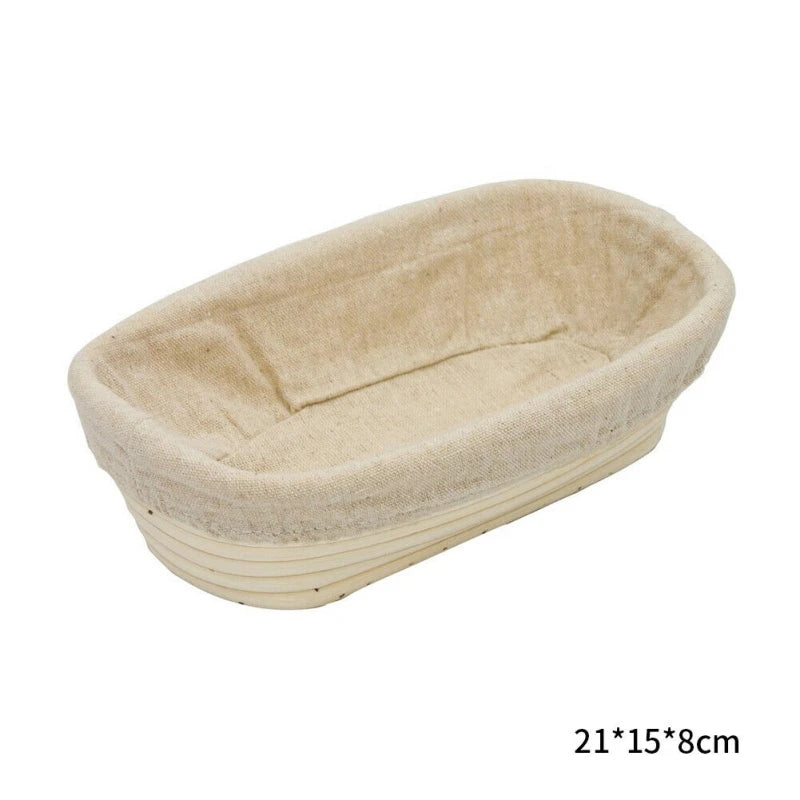 Bread Banneton Liner Basket - Oval Rattan Brotform for Rising & Fruit Display
