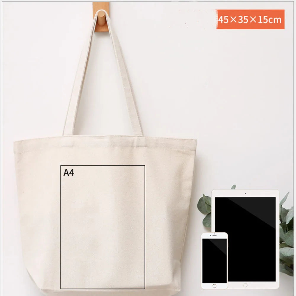 Canvas Bag Storage - Eco-Friendly Foldable Grocery Tote with Portable Shoulder Handles
