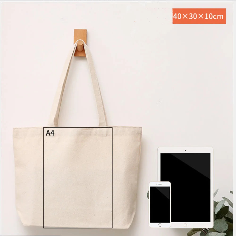Canvas Bag Storage - Eco-Friendly Foldable Grocery Tote with Portable Shoulder Handles