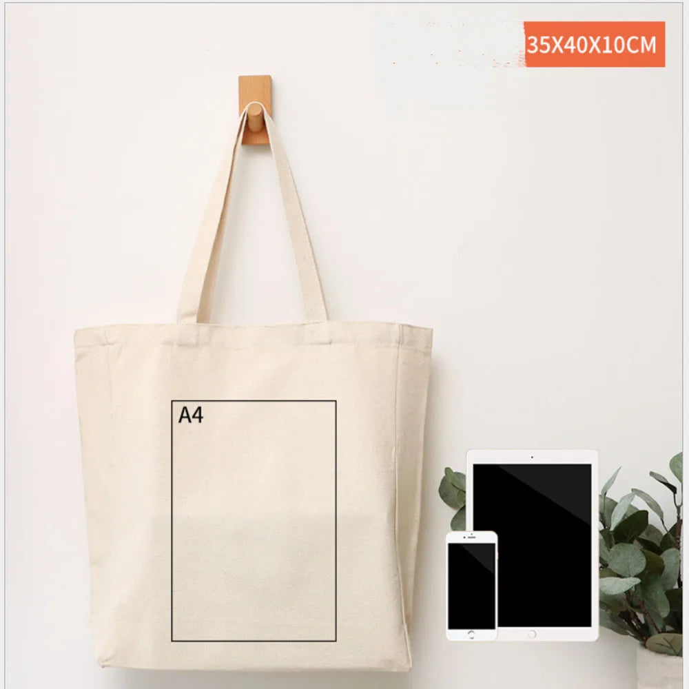 Canvas Bag Storage - Eco-Friendly Foldable Grocery Tote with Portable Shoulder Handles