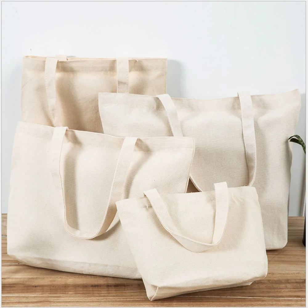 Canvas Bag Storage - Eco-Friendly Foldable Grocery Tote with Portable Shoulder Handles