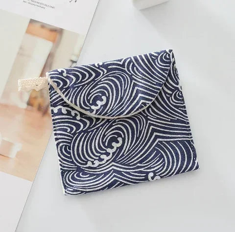 New Sanitary Pad Pouch - Mini Folding Women's Cute Bag for Napkin Storage & Organization (13x13cm)