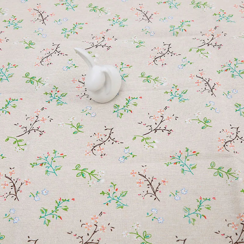 150x50cm Cotton Linen Blue Retro Orchid Fabric - Rural Pastoral Style for Handmade Curtains & DIY Home Decoration