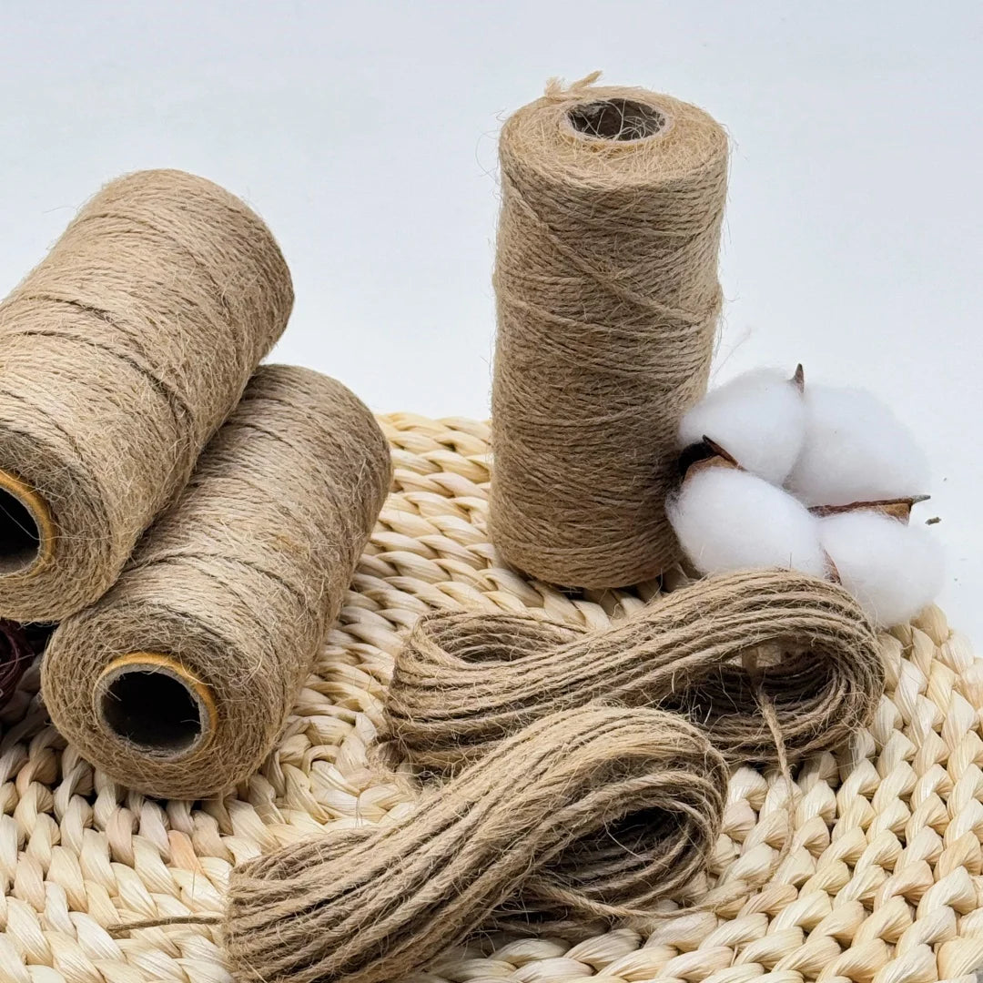 2mm Jute Cord 100m - Unbleached Pet-Safe Twine for Boho Home Decor & Camping Gear Repair
