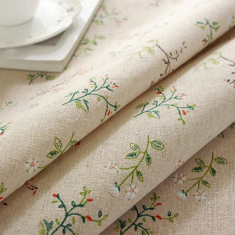 150x50cm Cotton Linen Blue Retro Orchid Fabric - Rural Pastoral Style for Handmade Curtains & DIY Home Decoration