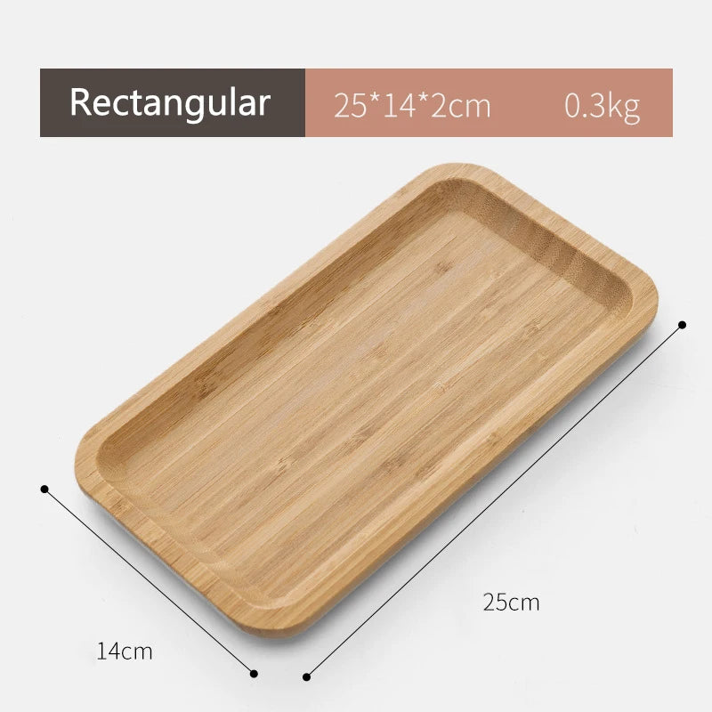Simple Japanese Bamboo Tea Tray - Kitchen Storage Serving Tray for Dessert, Breakfast, Coffee & Food