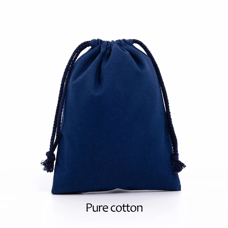 Cotton Drawstring Storage Bag - White Canvas Pouch for Candy, Gifts & Home Organization