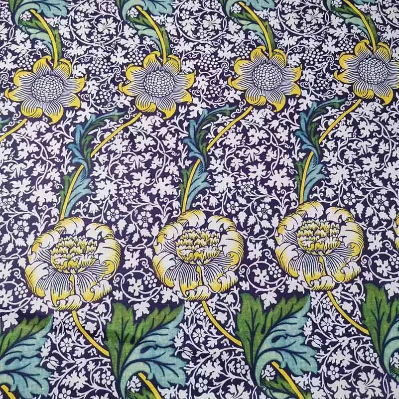 William Morris Textiles Vintage Flower Patterns - 100% Cotton Fabric for Sewing & DIY Projects (Half Meter)