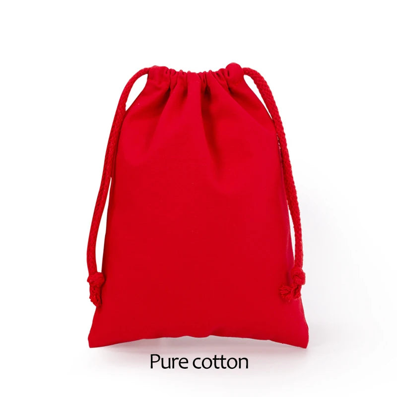 Cotton Drawstring Storage Bag - White Canvas Pouch for Candy, Gifts & Home Organization