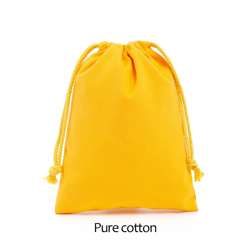 Cotton Drawstring Storage Bag - White Canvas Pouch for Candy, Gifts & Home Organization