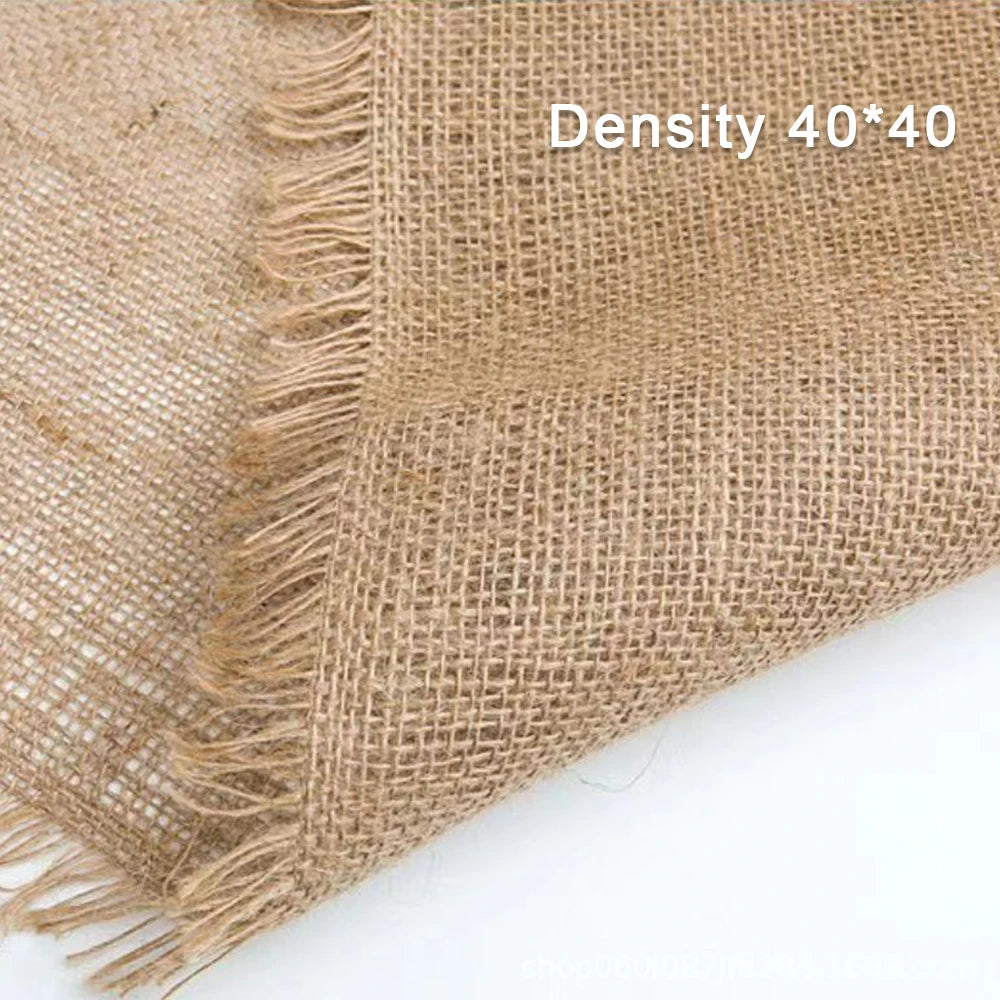 160x50cm Natural Burlap Fabric - High Density Jute Textile for DIY Curtains, Wall Coverings & Christmas Decoration