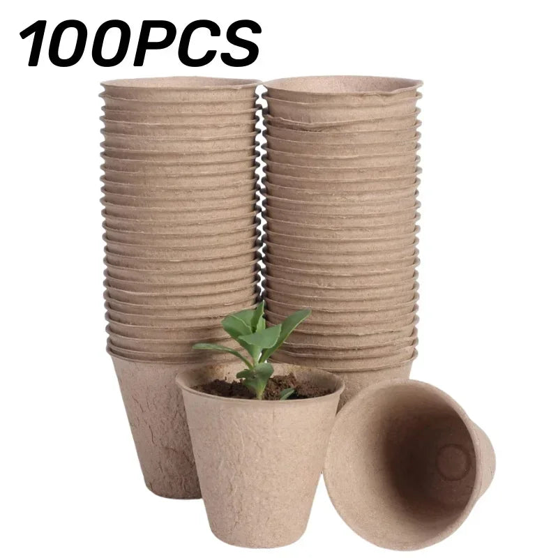 Coco Coir Seed Starter Plant Pots - Biodegradable Nursery Pots for Seedling Germination & Transplanting