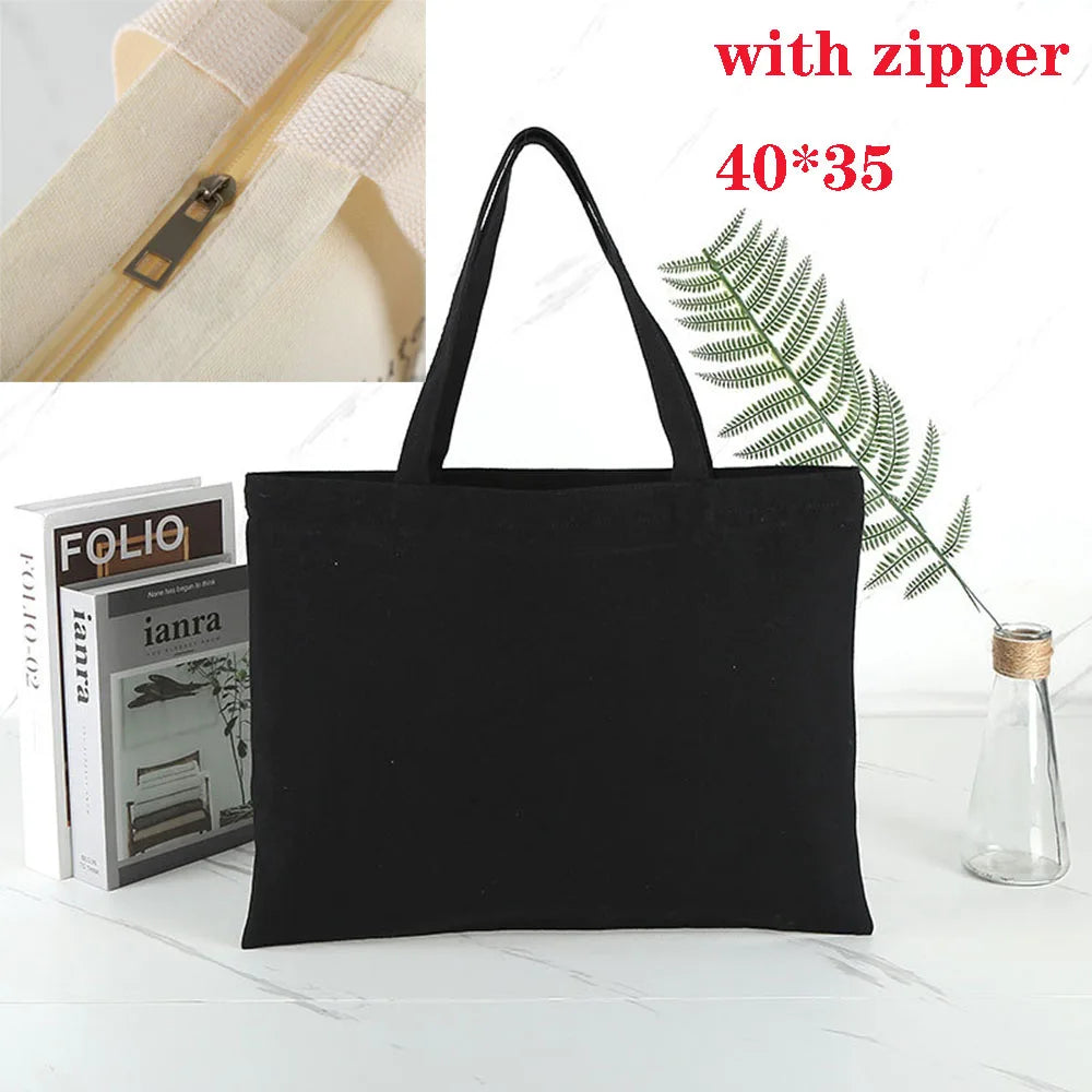 Canvas Bag Storage - Eco-Friendly Foldable Grocery Tote with Portable Shoulder Handles