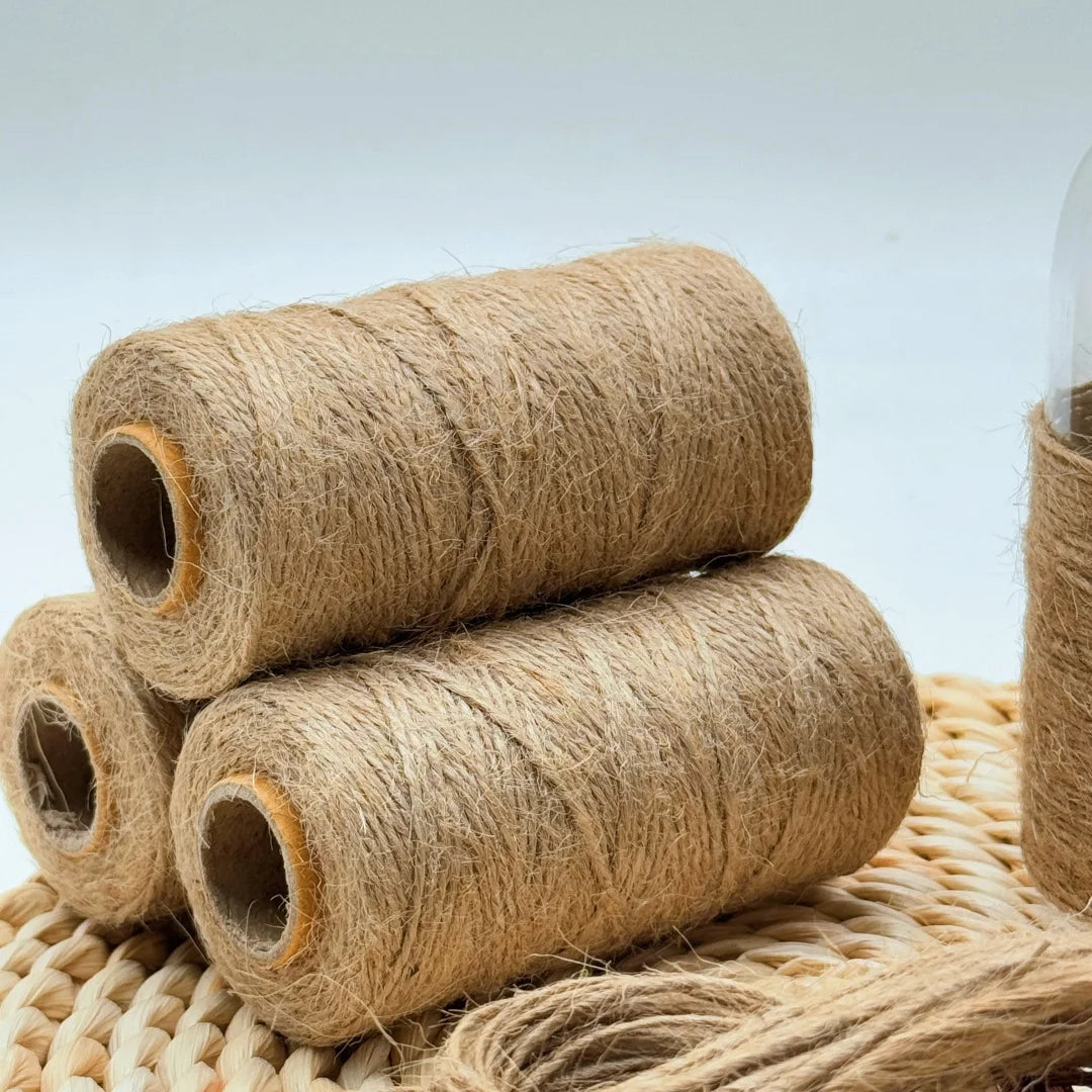 2mm Jute Cord 100m - Unbleached Pet-Safe Twine for Boho Home Decor & Camping Gear Repair