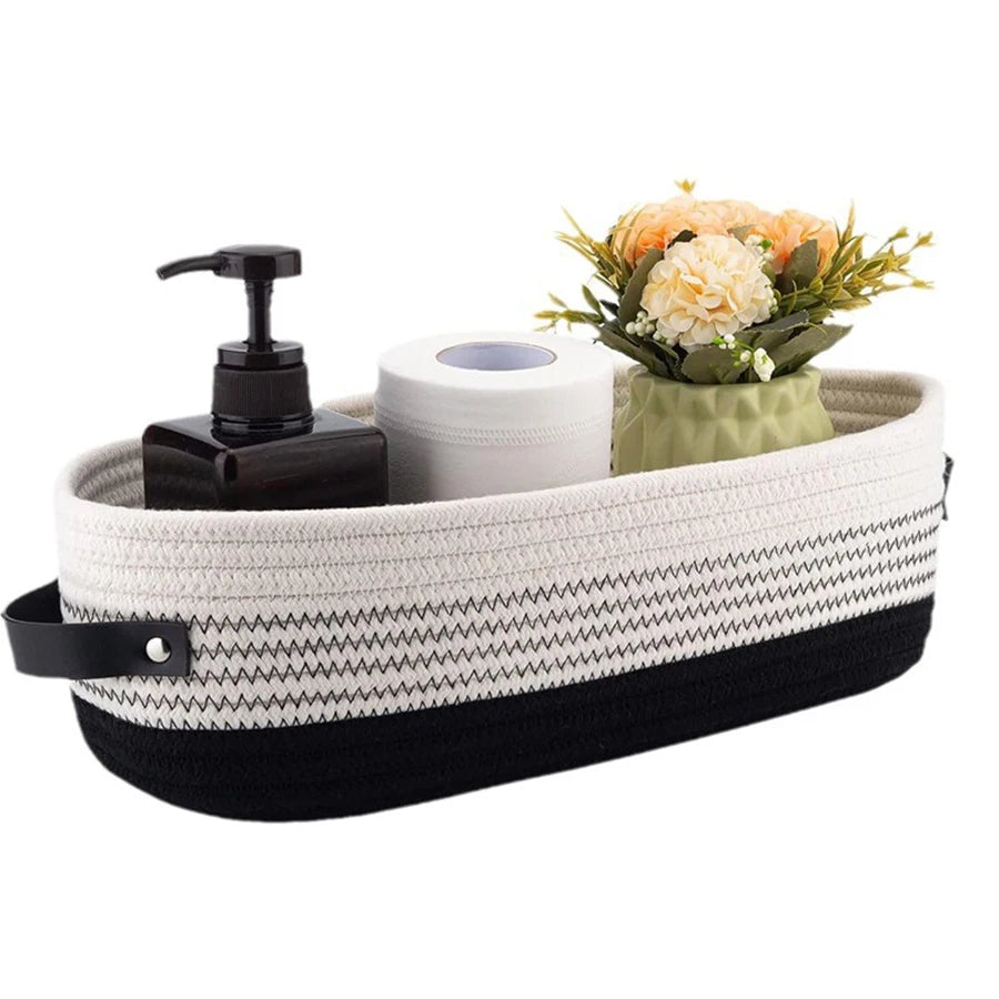 Nordic Cotton Rope Woven Storage Baskets - Desktop Sundries Organizer for Keys & Cosmetics