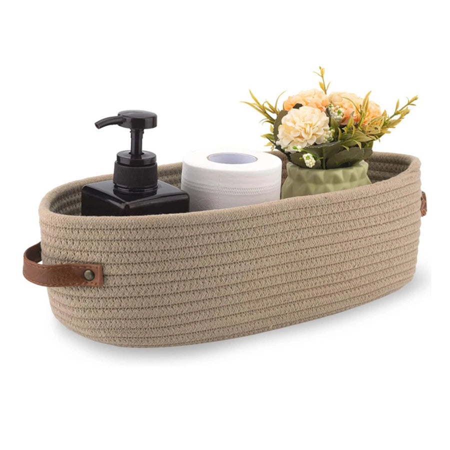 Nordic Cotton Rope Woven Storage Baskets - Desktop Sundries Organizer for Keys & Cosmetics