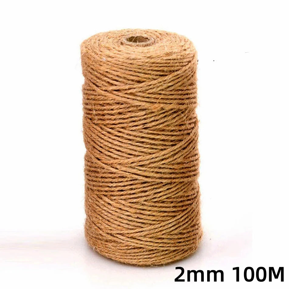 2mm Jute Cord 100m - Unbleached Pet-Safe Twine for Boho Home Decor & Camping Gear Repair